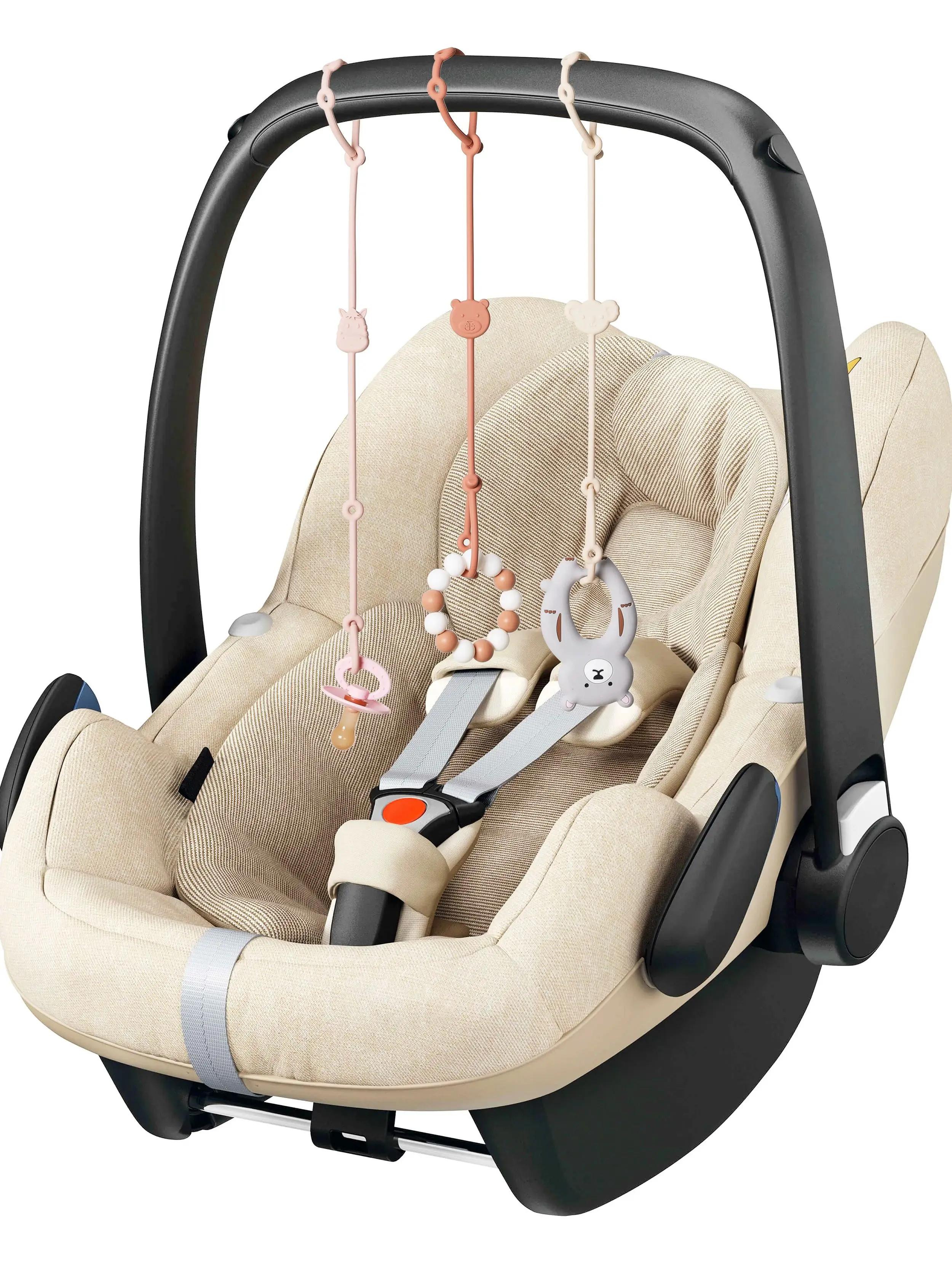 Clips sucette silicone souple 6 pièces - Accessoires réglables pour poussette et vêtements bébé