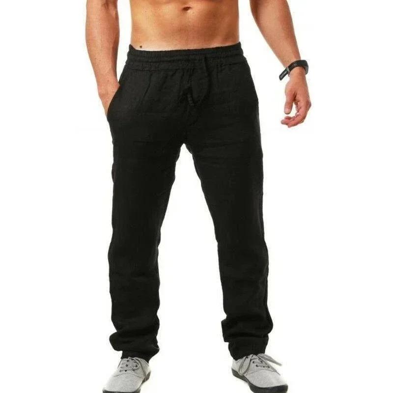 Pantalons de sport nouveau printemps/été marque de mode hommes hip-hop respirant coton lin couleur u