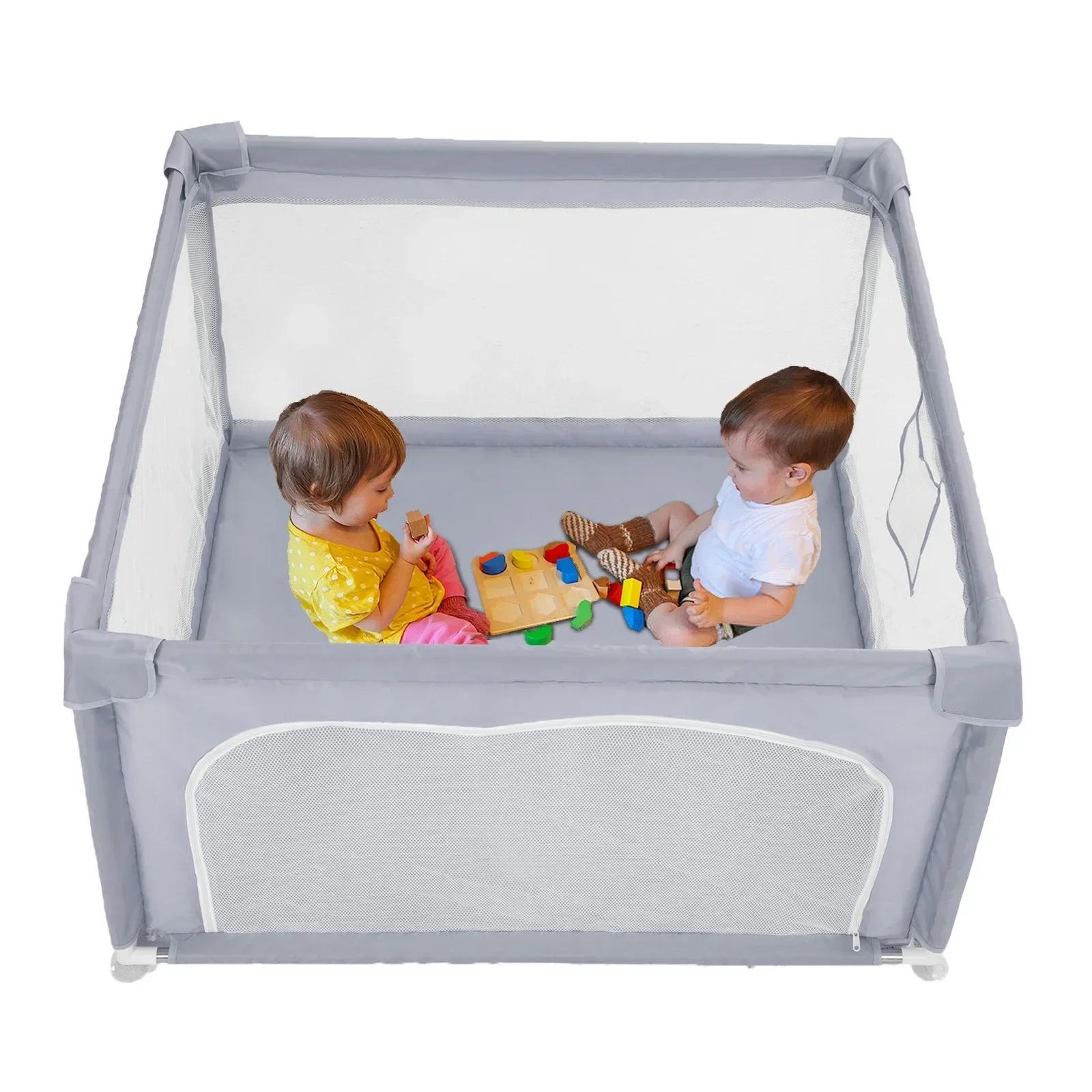 Parc bébé 120x120cm Parc pour bébés et tout-petits, centre d'activités pour bébés, cour de jeu - Uni