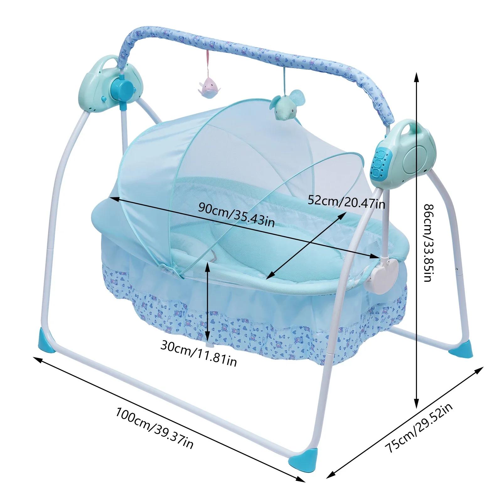 SHZICMY Berceau Électrique pour Bébé, Balancelle Électrique, Lit de Bébé, Berceau Automatique Sûr av