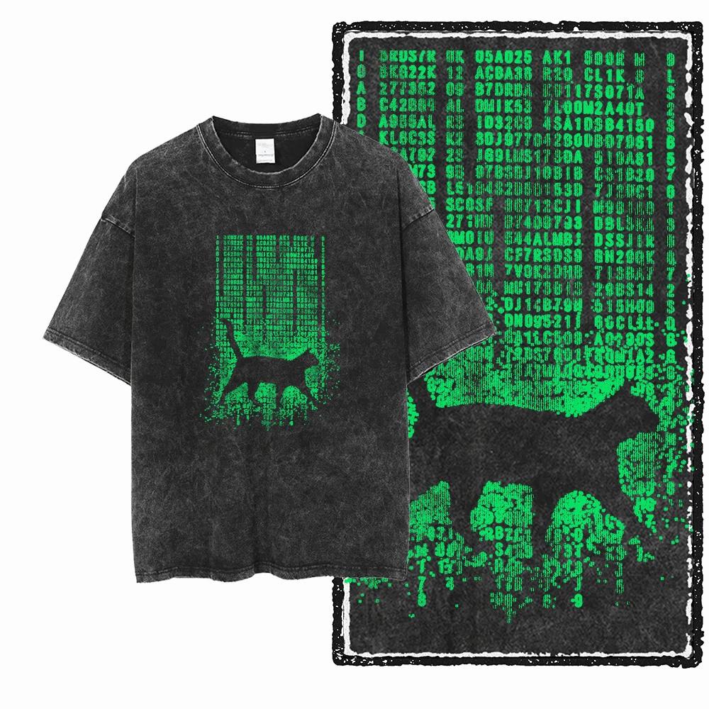 COOLMIND DB 100% coton chat imprimé graphique unisexe chat imprimé hommes t-shirt Cool Streetwear ho
