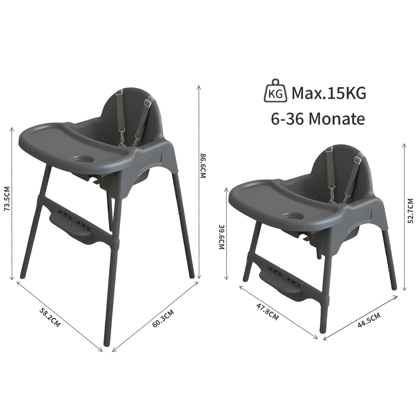 Chaise haute pour bébé Yalion (6-36 mois) avec plateau, hauteur réglable, design facile à nettoyer p