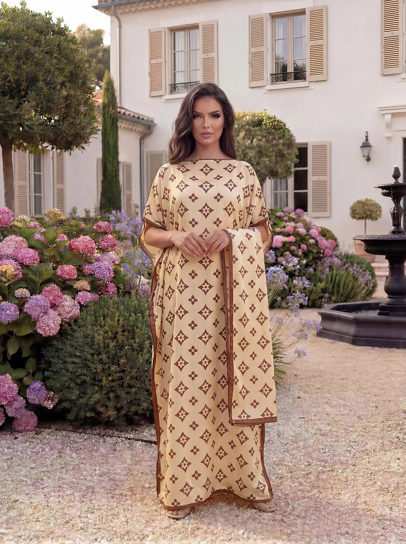 Robe de soirée musulmane pour femme, style européen et américain, Abaya Dubaï, maxi, design africain