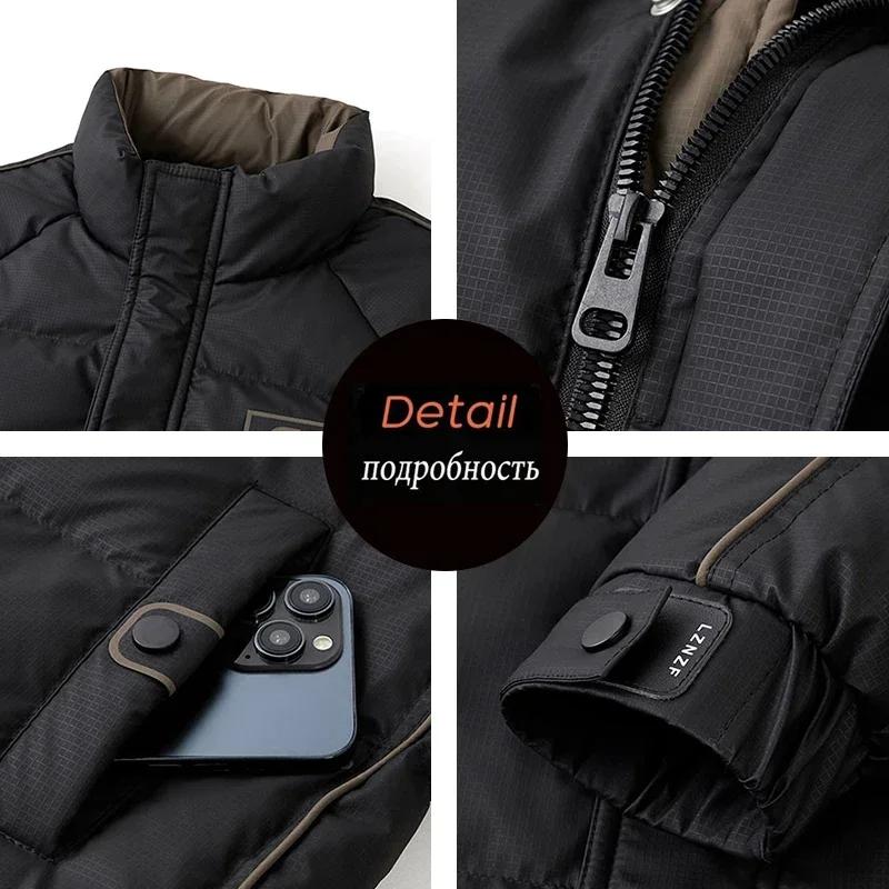 Hiver hommes blanc canard doudoune coupe-vent décontracté extérieur doudoune homme Streetwear rembou
