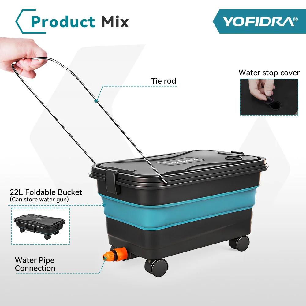 Nettoyeur haute pression sans fil YOFIDRA 200 bars, pistolet à eau électrique avec seau, pistolet de