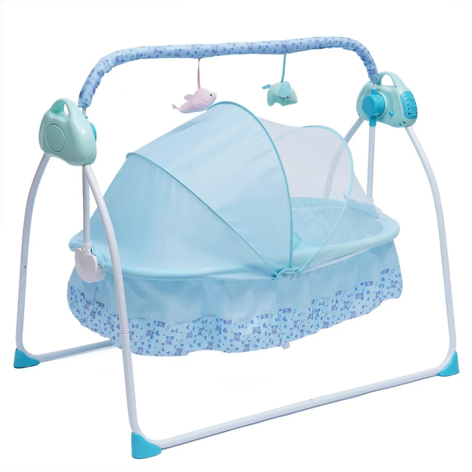 SHZICMY Berceau Électrique pour Bébé, Balancelle Électrique, Lit de Bébé, Berceau Automatique Sûr av