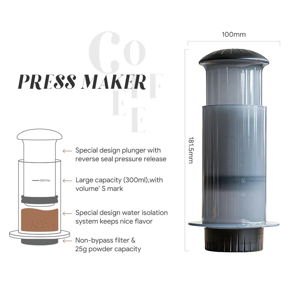AeroPress – Machine à café expresso Portable de 300ml, cafetière à presse française avec filtre en p