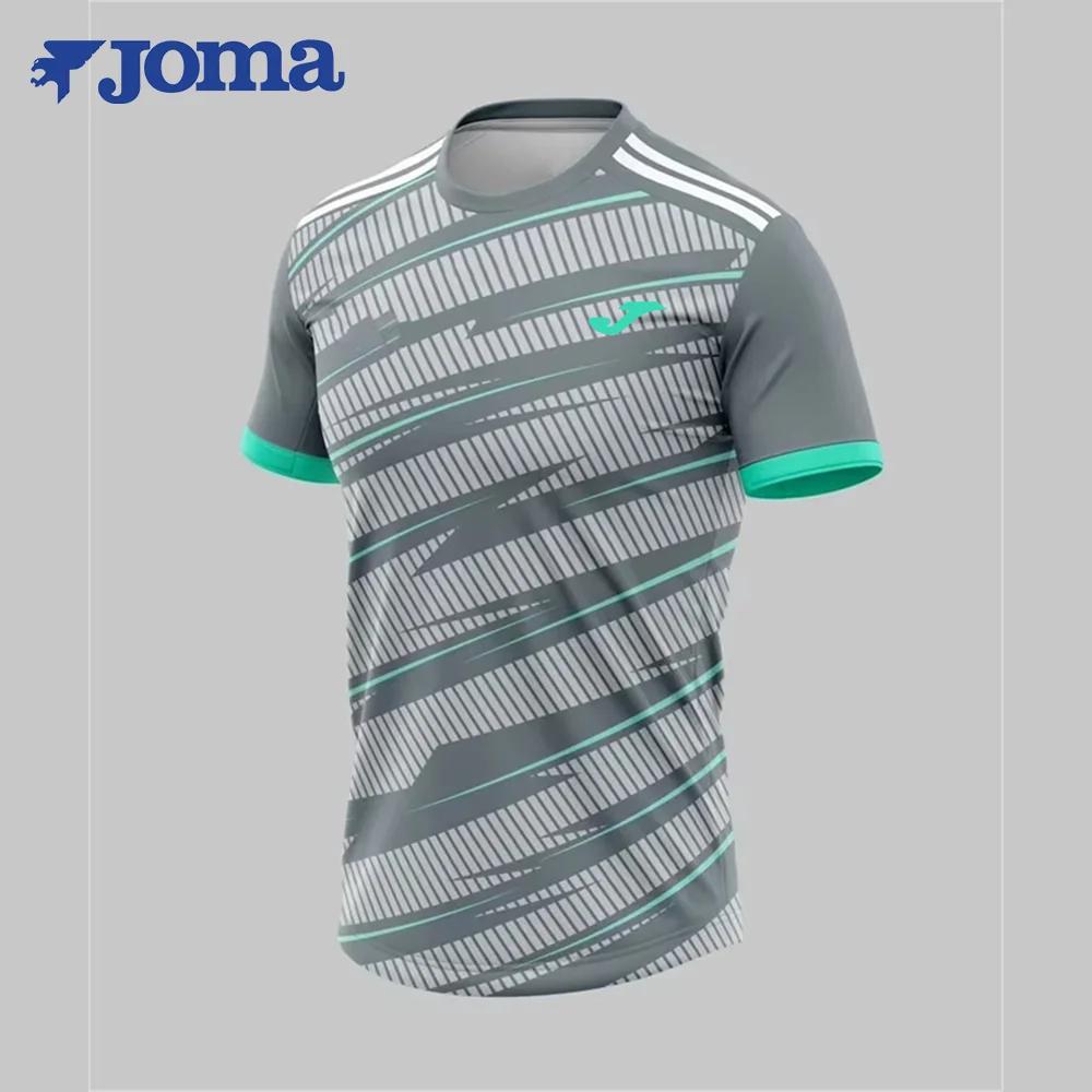T-shirt d'entraînement de football imprimé en 3D JOMA pour hommes - Sports d'été, fitness, séchage r