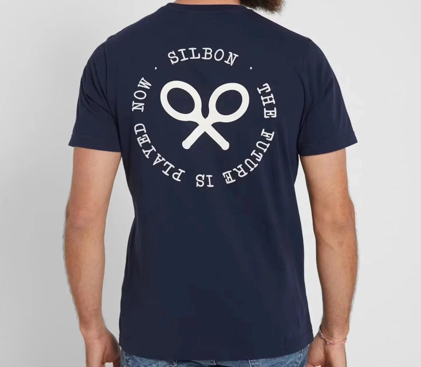 T-shirt d'été SILBON pour hommes, confortable et respirant, à manches courtes, idéal pour la moto. V