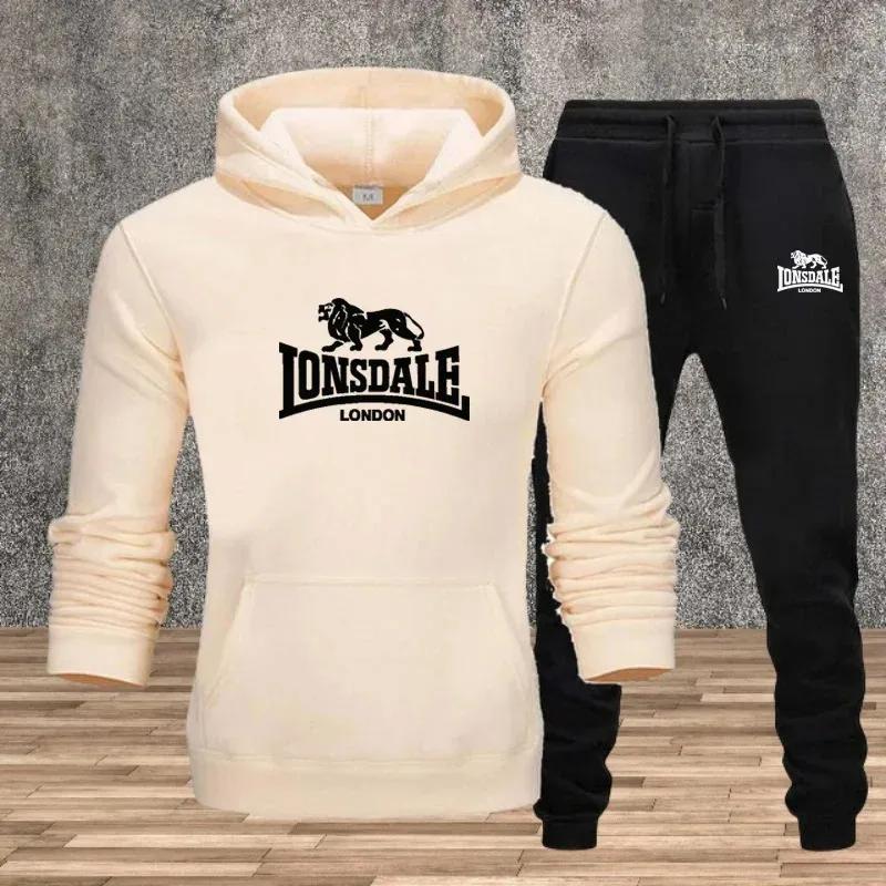 Ensemble pour hommes sweats à capuche pantalons de survêtement automne hiver mâle quotidien sport dé