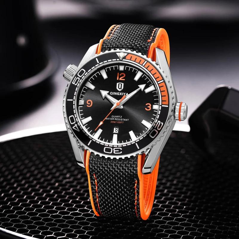 QINGXIYA-Montre à Quartz pour Homme, Bracelet en Silicone, Étanche, Shoe, Calendrier, Nouvelle Mode