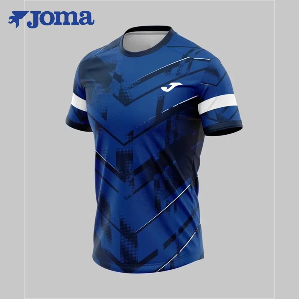 T-shirt d'entraînement de football imprimé en 3D JOMA pour hommes - Sports d'été, fitness, séchage r