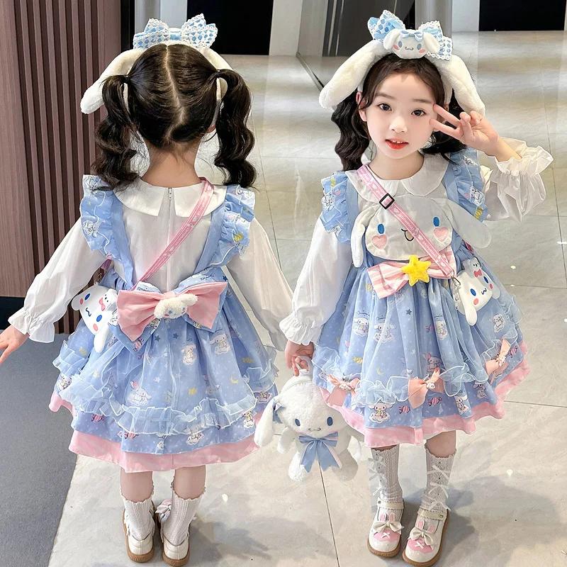 Robe de princesse Lolita pour filles Anime Cinnamoroll avec jupe tutu à volants My Melody et décorat