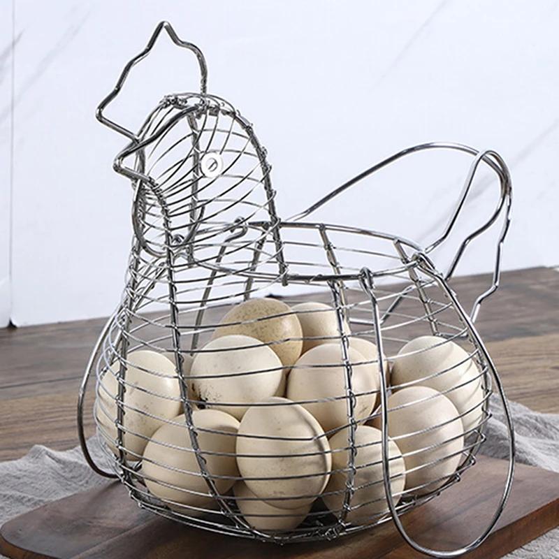Articles ménagers en forme de poule de poulet, panier de rangement créatif de Collection d'œufs, fil