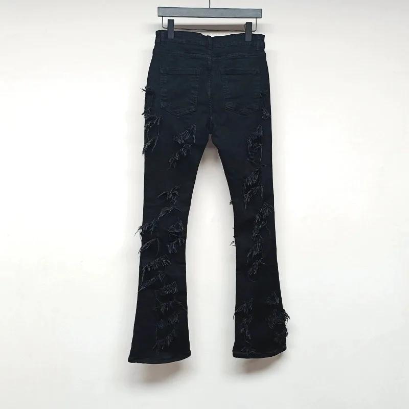 Owen Seak jean homme Streetwear Baggy Denim pantalon cloche-bas concepteur luxe pantalon Long
