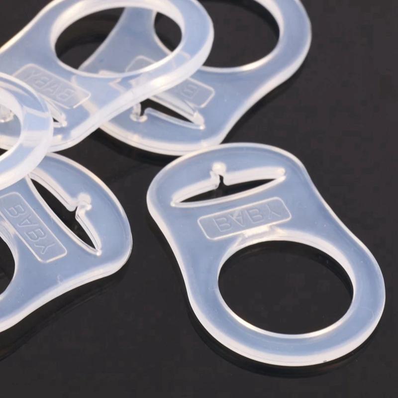 Anneau de mannequin en silicone transparent, porte-sucette Mam, adaptateur de clip, bouton, 60 pièce