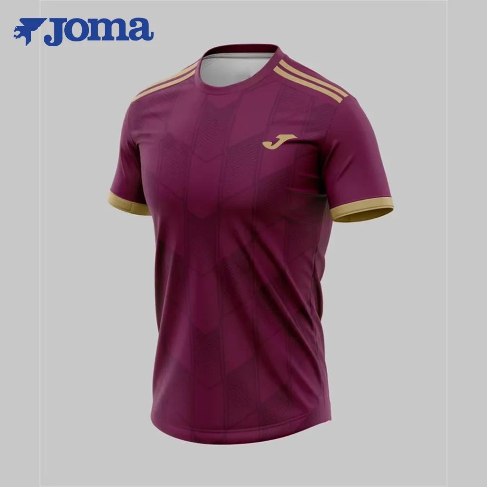 T-shirt d'entraînement de football imprimé en 3D JOMA pour hommes - Sports d'été, fitness, séchage r
