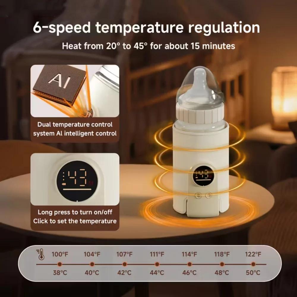 Biberon multifonction intelligent bébé 6 vitesses - Contrôle température écran chauffant 6000mAh nouveau-né