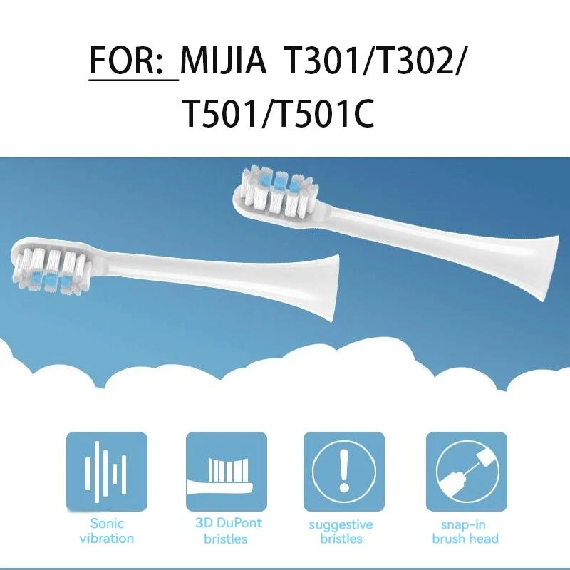 Têtes de brosse à dents de rechange pour Mijia T301/T302/T501C Xiaomi, brosse à dents électrique son