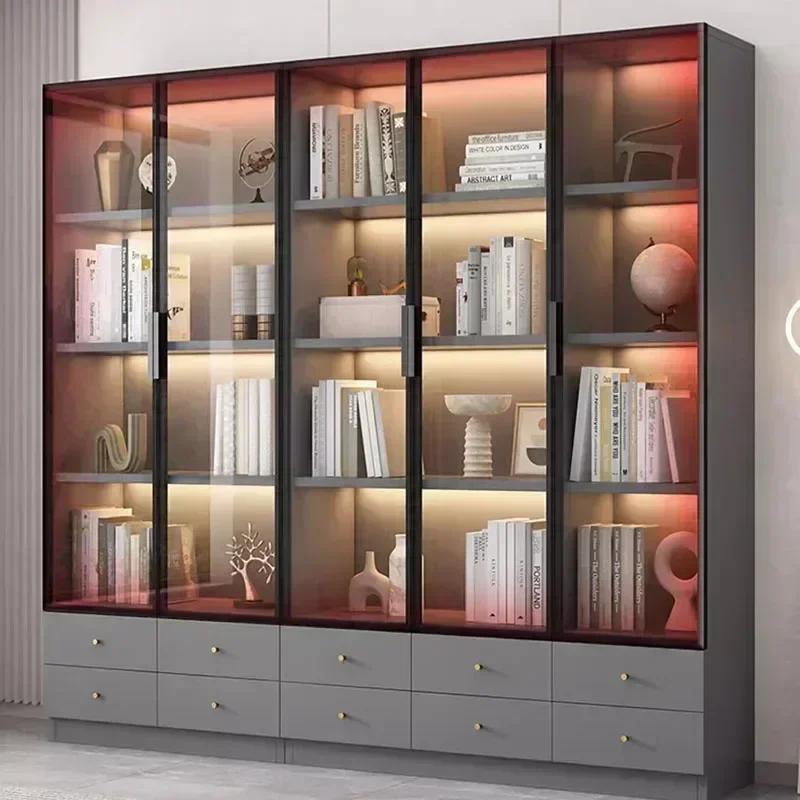 Bibliothèque moderne du milieu du siècle, étagère de rangement, bibliothèque murale flottante, prése