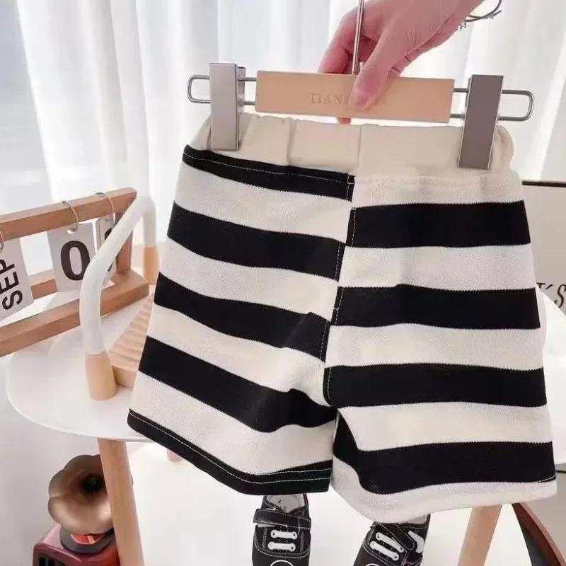 Ensembles d'été pour enfants, T-shirt rayé à manches courtes + Short pour garçons et filles, survête