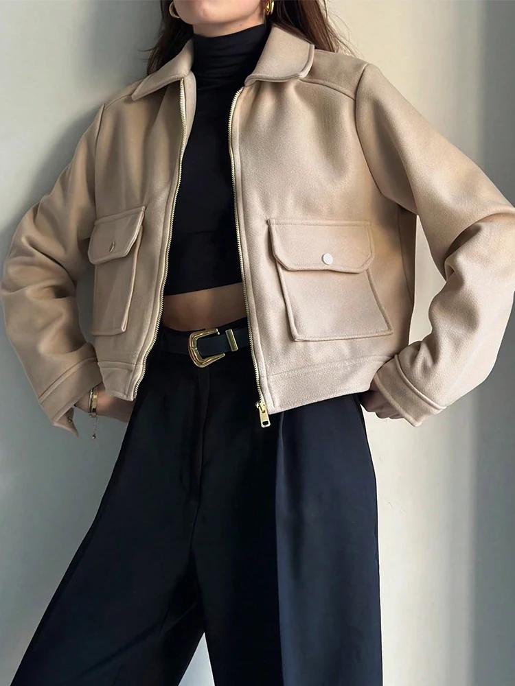 Veste à fermeture éclair pour femme SLTNX, nouvelle veste d'hiver à manches longues avec poches, ves