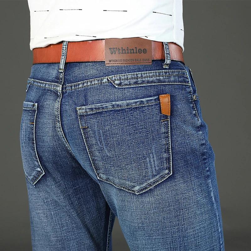 Wthinlee 8 modèles printemps automne affaires jean hommes décontracté droit Stretch mode classique t