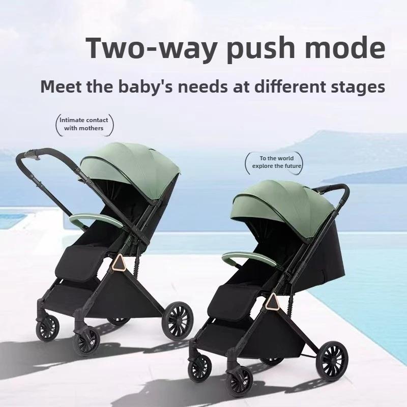 2025 nouveau QQ1 bébé poussette peut s'asseoir ou poser léger pliable bidirectionnel Portable pousse