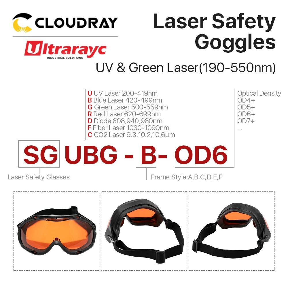 Ultrarayc-Lunettes de sécurité laser, lunettes de protection CE, laser UV, laser bleu et vert, 190 C