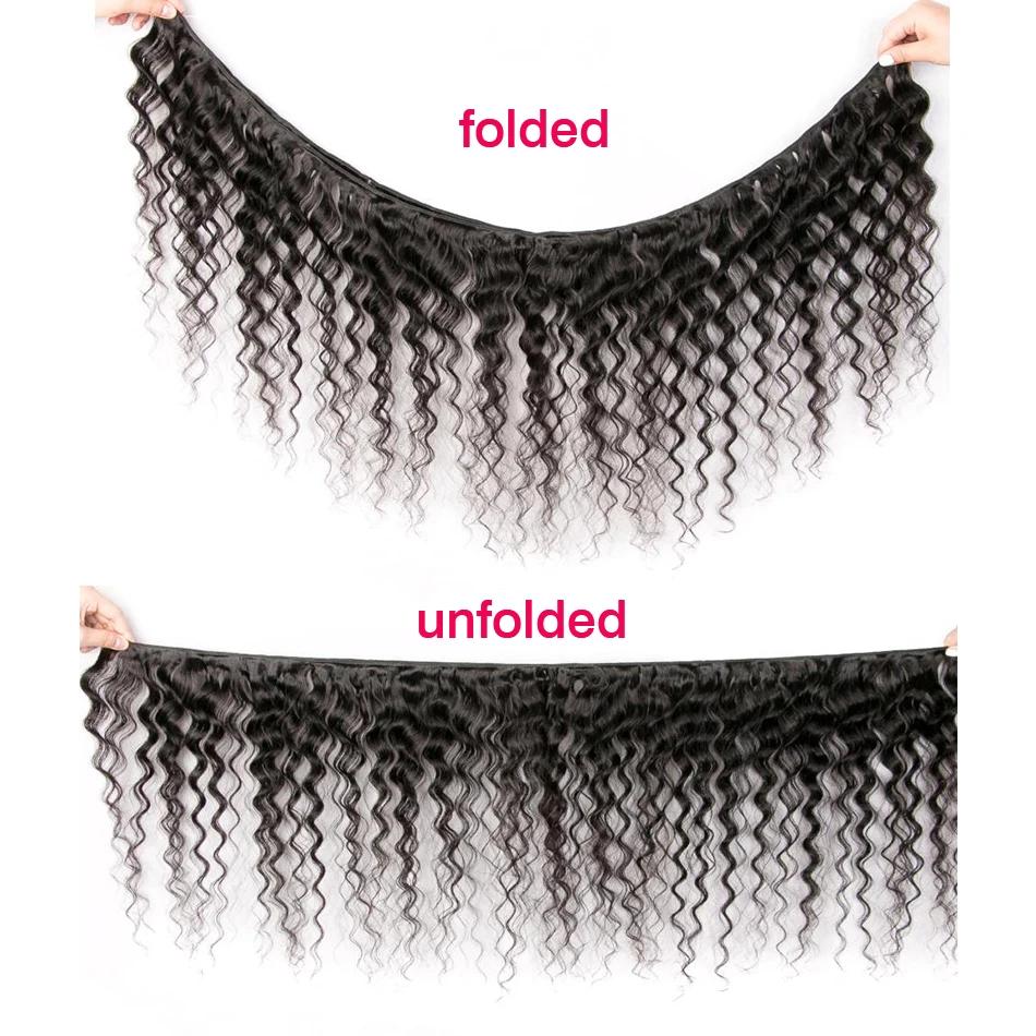 Tissage en Lot Brésilien Naturel Deep Wave avec Closure, 4x4