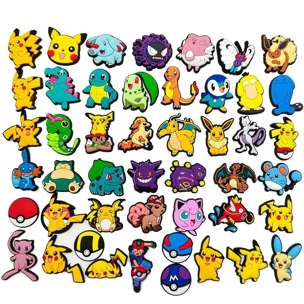 Breloques de chaussures Pokemon Pikachu pour sabots, sandales, décoration en PVC, accessoires de cha
