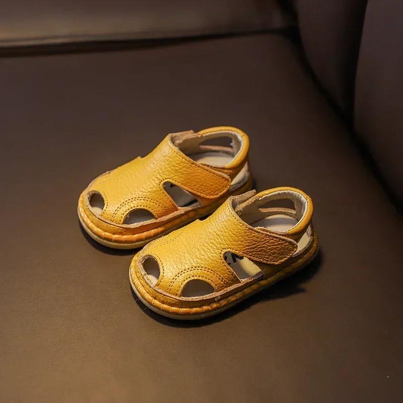 Sandales d'été pour bébés filles et garçons, chaussures Anti-collision pour tout-petits, sandales de