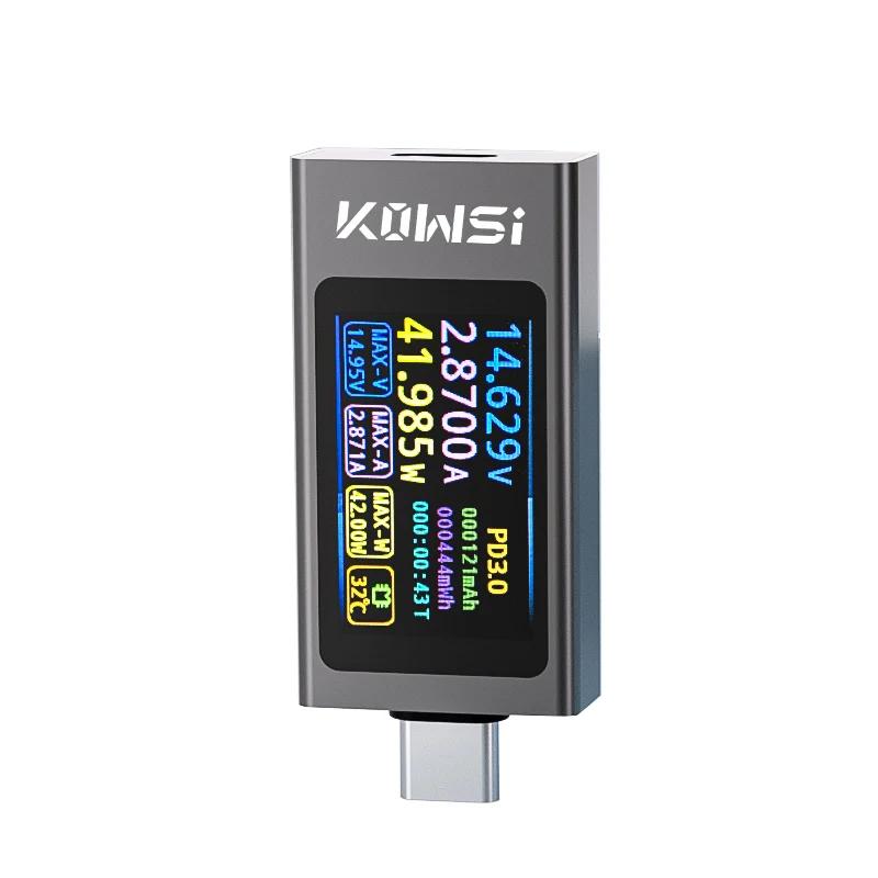 KWS-X1 4V-30V 12A Type C testeur voltmètre ampèremètre TYPE-C détection de Charge rapide mesure de c