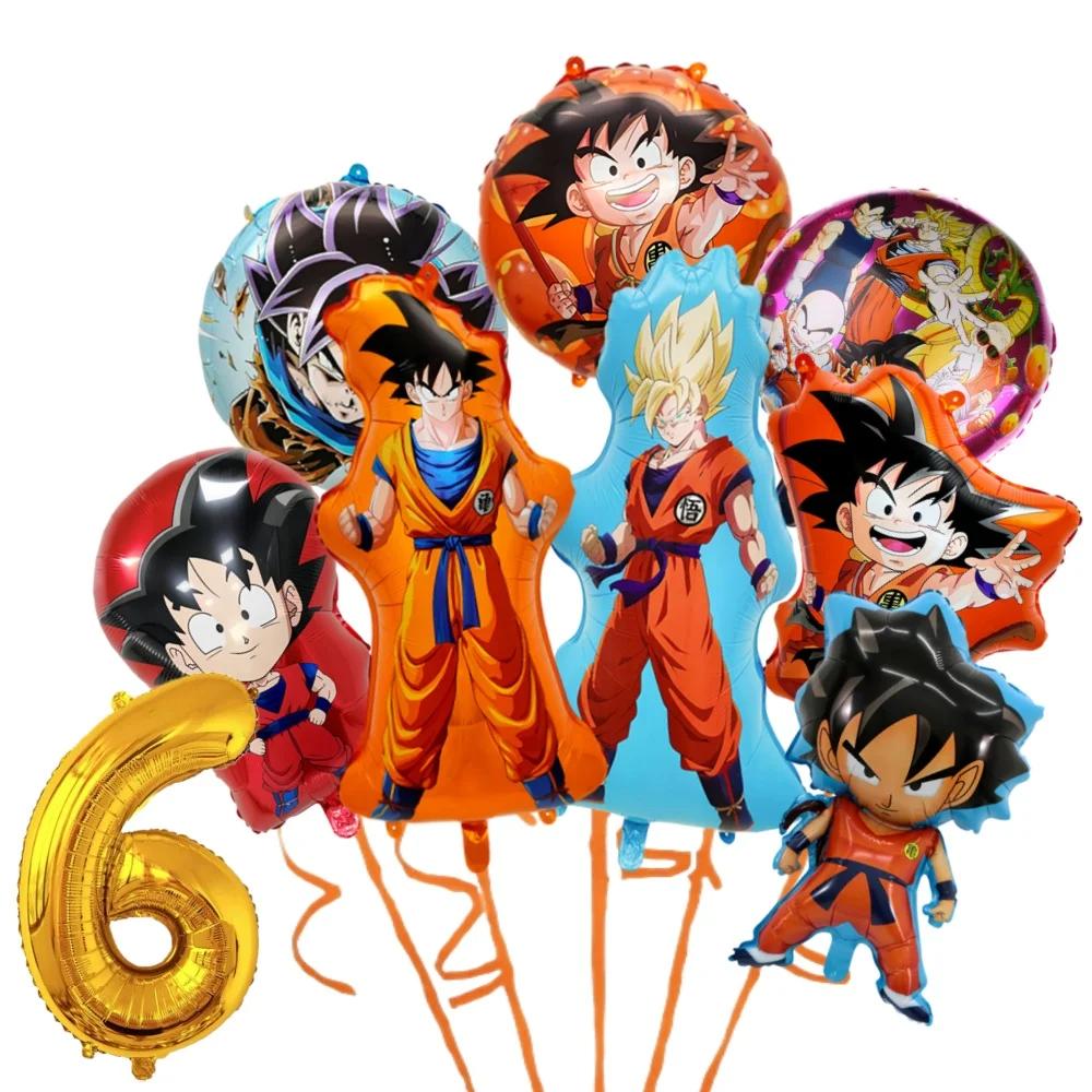 9 pièces Dragon Ball Z Ballons ensemble figurines d'anime Son Goku modèles feuille Ballon dessin ani