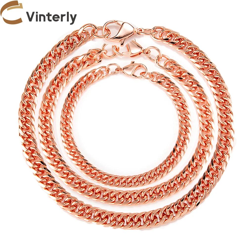Bracelets en cuivre pur pour hommes et femmes, lien de chaîne cubaine réglable, fermoir à homard, 6m