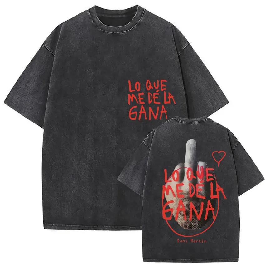 Rappeur Dani Martin Lo Que Me De La Gana Tour 2025 Vintage lavé t-shirts hommes femmes Pop Fans mode