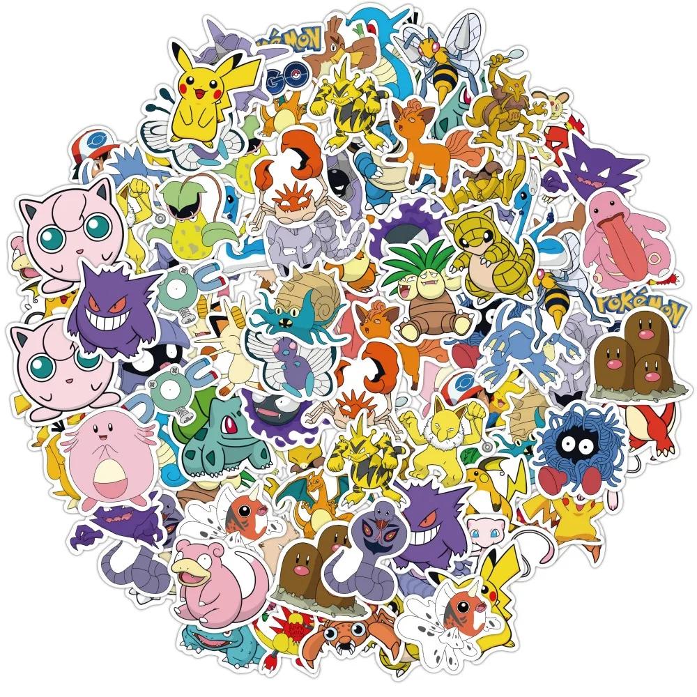 50 pièces Anime Pokemon mignon autocollants Graffiti décoration bricolage planche à roulettes téléph