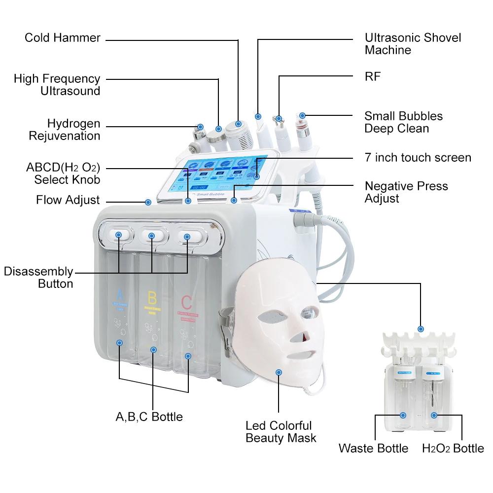 Dispositif de beauté du visage 6/7 en 1, nettoyage en profondeur, dissolvant de points noirs, hydrat