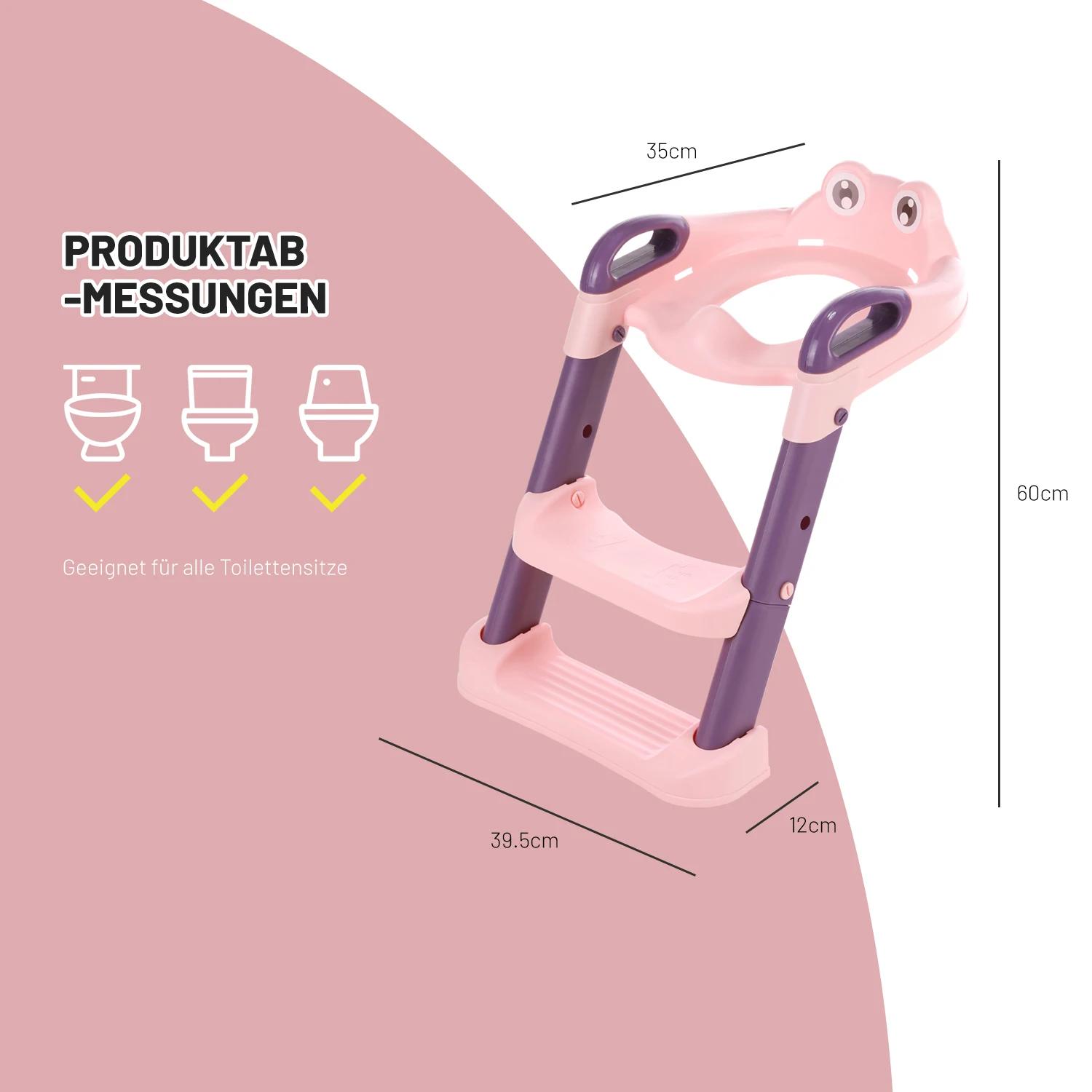 Siège de toilette pour enfants avec escalier, entraîneur de toilette pliable réglable en hauteur, pu
