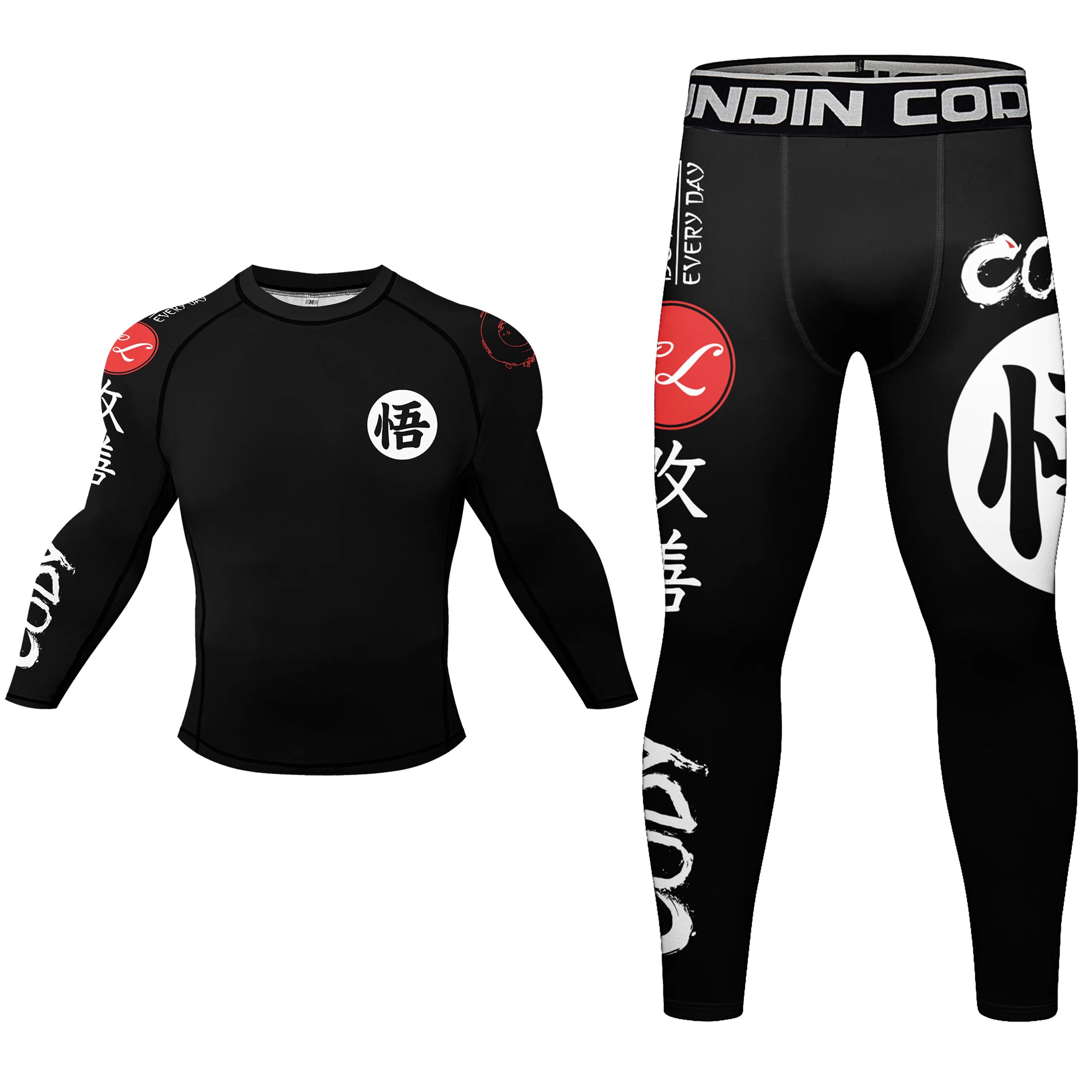 MMA Rash Guard Set pour hommes, caoutchouc antidérapant, sublimation en gros, manches courtes, garde