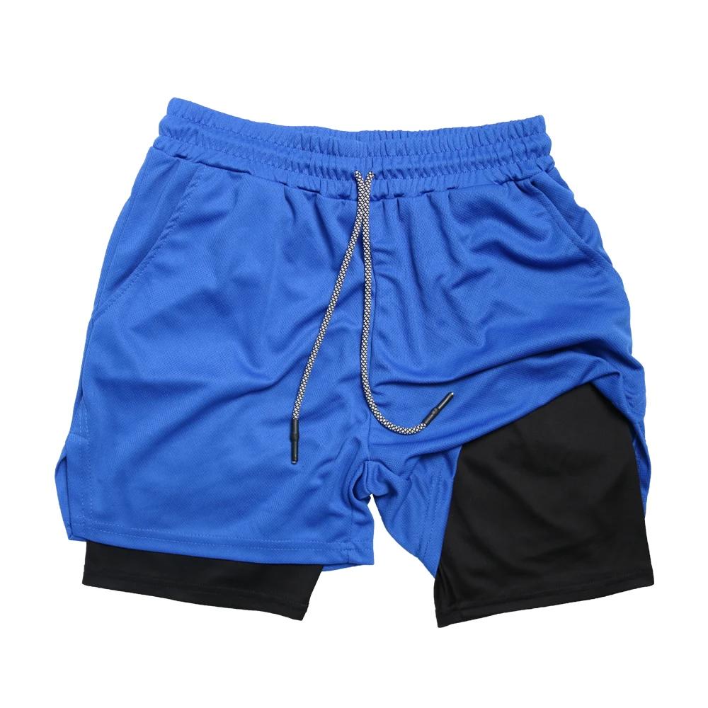 Short de Fitness Double couche pour hommes, short de sport 2 en 1, séchage rapide, entraînement, Jog