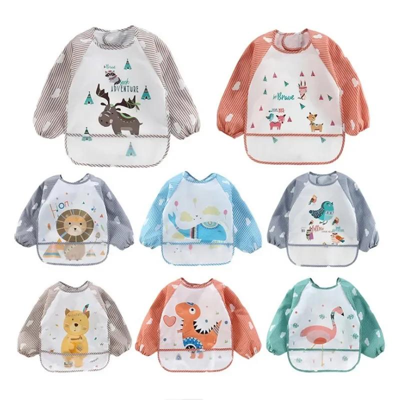 Bavoir imperméable à manches longues pour bébés, écharpe pour tout-petits, Smock d'art, Tablier d'al