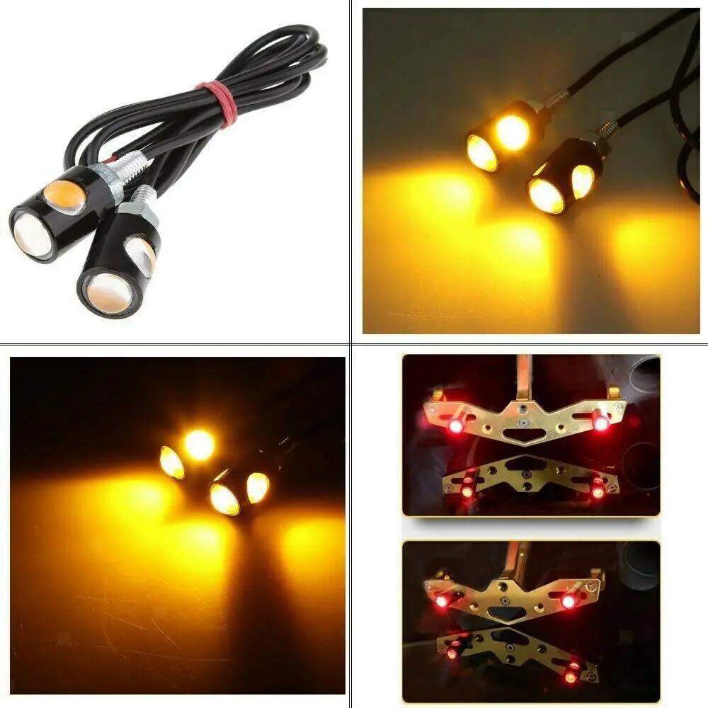 Feu de signalisation universel pour moto, 2 pièces, lumière de plaque d'immatriculation de voiture,