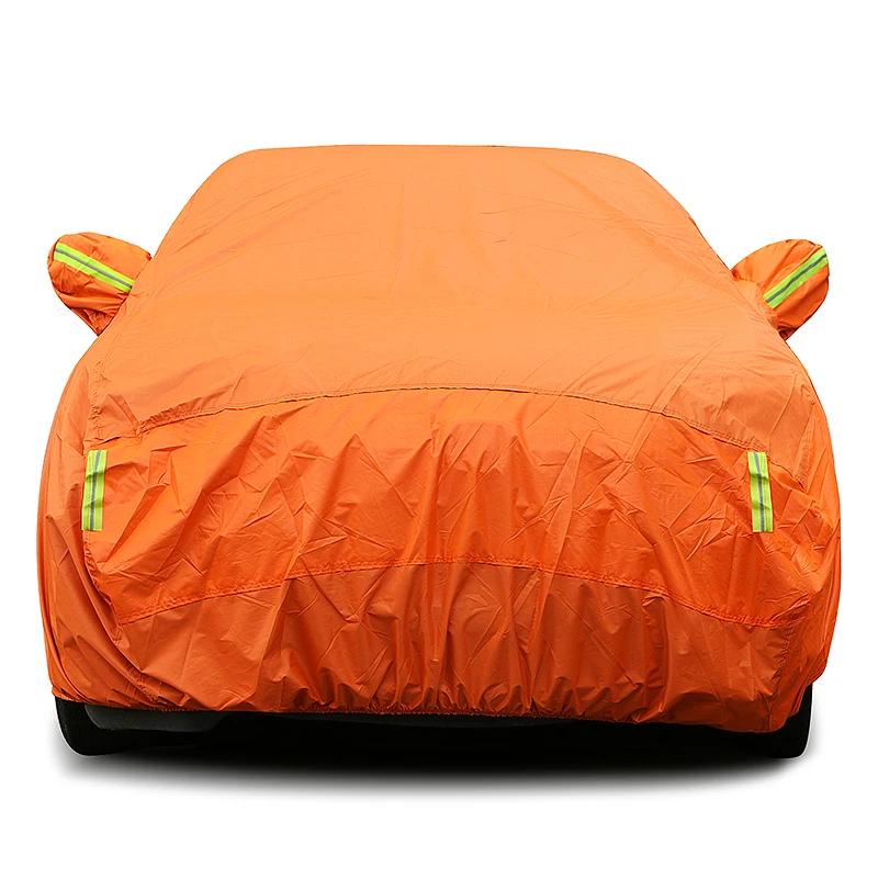Housse de voiture universelle Orange, Protection UV contre le soleil et la poussière, couverture com