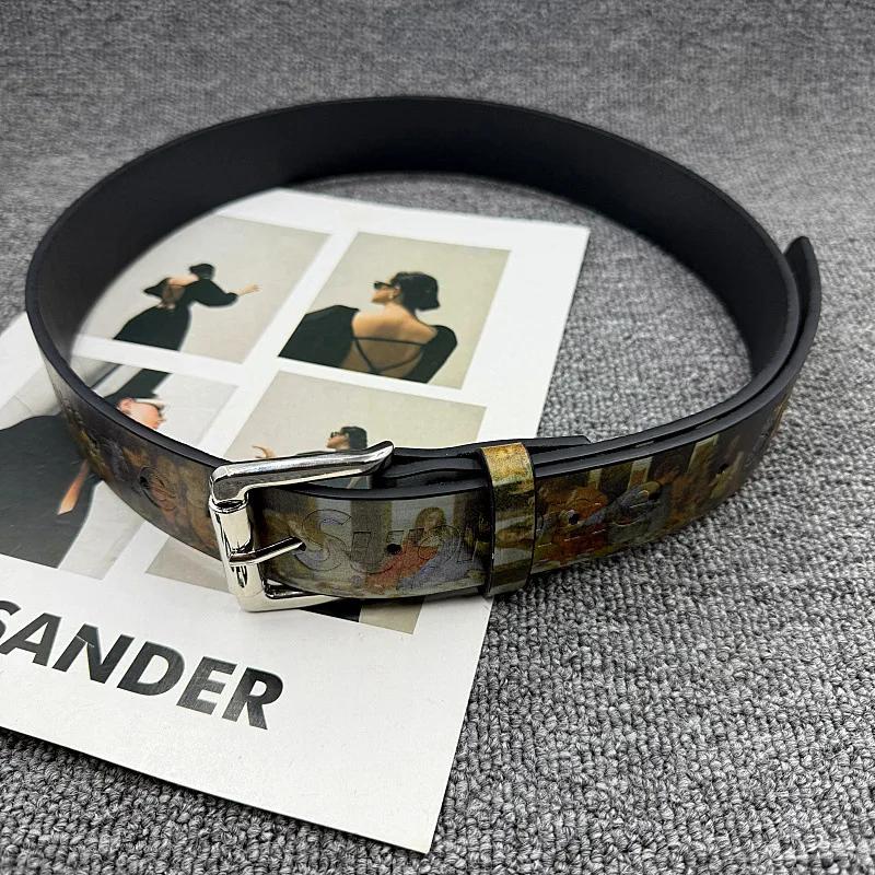 Nouvelle ceinture décorative imprimée 2026 style gothique Y2K La Cène, rétro neutre, tendance et per