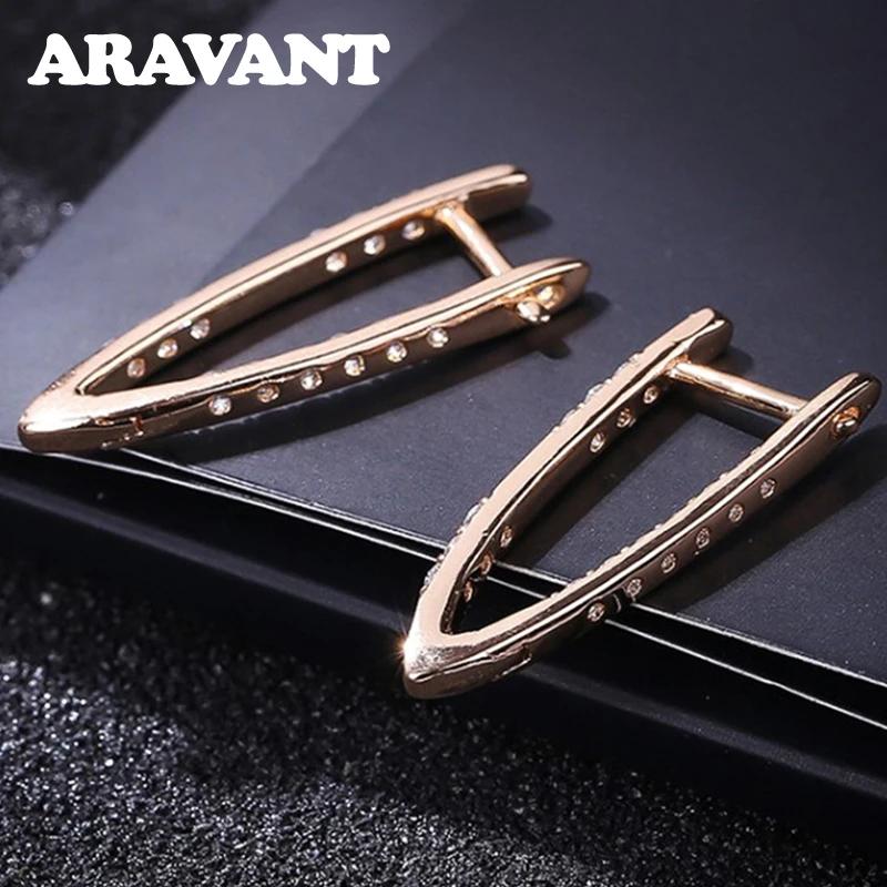 Aravant 925 argent 18K or cubique zircone boucles d'oreilles pour les femmes bijoux de mode