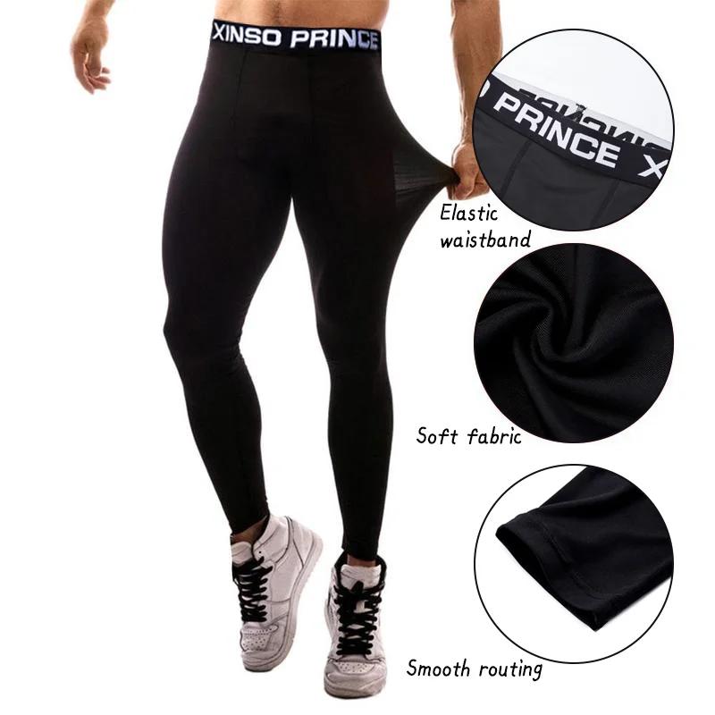 Leggings de sport Pro Fitness pour hommes, basket-ball, entraînement de fond, fjRunning, séchage rap