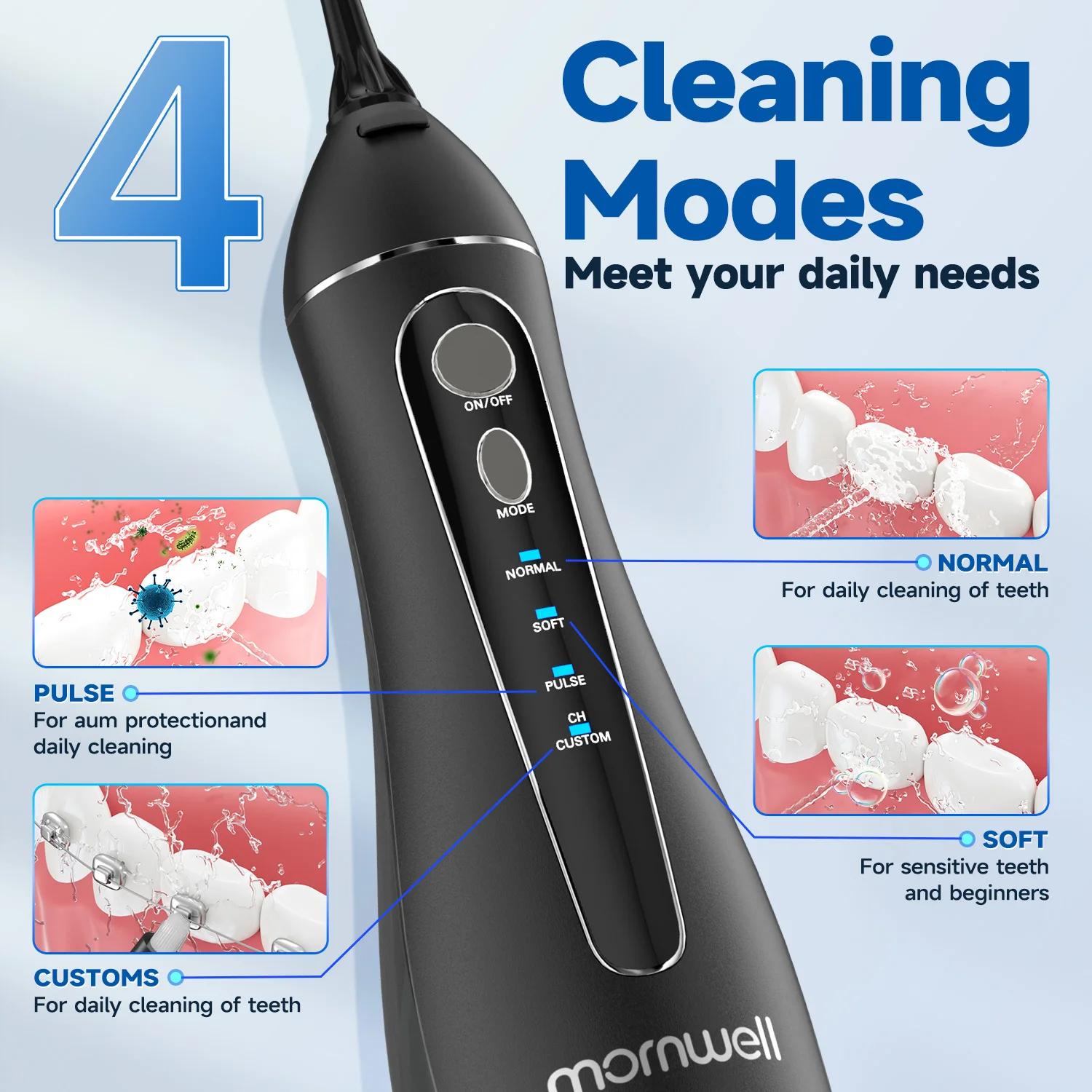 Fil dentaire Portable F18, 4 Modes, Rechargeable par USB, 4 buses, Jet d'eau Oral, réservoir d'eau d