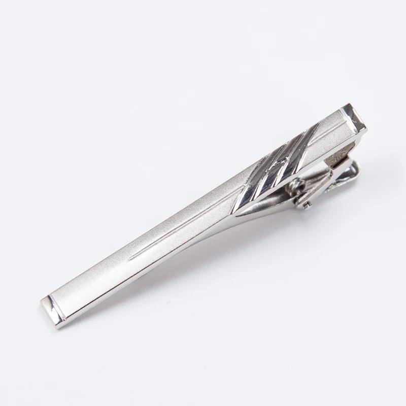 Pince à cravate en métal couleur argent pour hommes, pour cadeaux de mariage, fermoir à cravate, bar