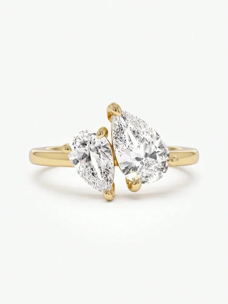 Bagues en argent Sterling 925 pour femmes, goutte d'eau scintillante, entrelacées, éblouissantes, po